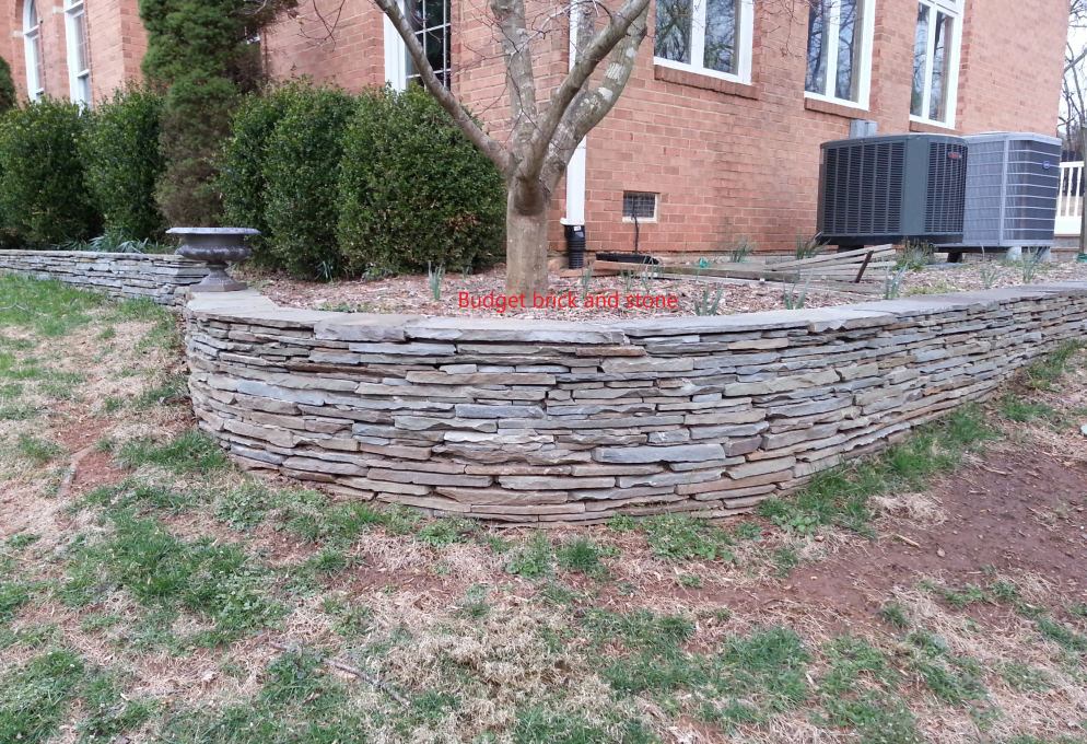 Stone planter wall.